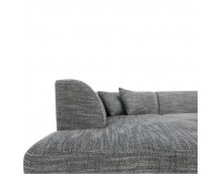 Rohová sedačka s rozkladom Minerva New L - biela / sivá melírovaná