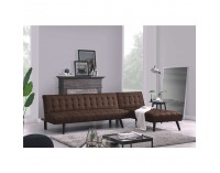 Rohová sedačka s rozkladom Nielis L/P - hnedá / čierna