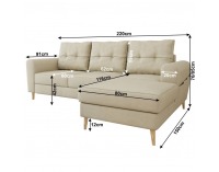 Rohová sedačka s rozkladom Ontaria P - béžová