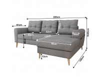 Rohová sedačka s rozkladom Ontaria P - sivá