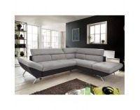 Rohová sedačka s rozkladom Venice P - sivá / čierna