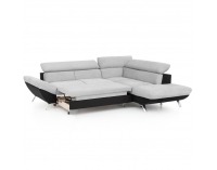 Rohová sedačka s rozkladom Venice P - sivá / čierna