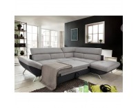 Rohová sedačka s rozkladom Venice P - sivá / čierna