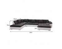 Rohová sedačka U Atoso U L - biela / tmavosivá