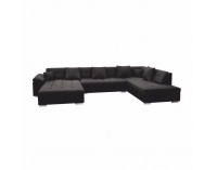 Rohová sedačka U Atoso U P - čierna / tmavosivá