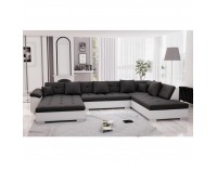 Rohová sedačka U Atoso U P - biela / tmavosivá
