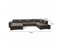 Rohová sedačka U Atoso U P - hnedosivá