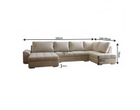 Rohová sedačka U s rozkladom Kaskada U P - béžová