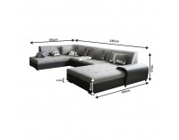 Rohová sedačka U s rozkladom Liberto U L - sivá / čierna