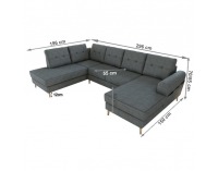 Rohová sedačka U s rozkladom Ontaria U L - sivá