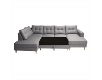 Rohová sedačka U s rozkladom Ontaria U L - sivá