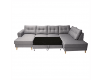 Rohová sedačka U s rozkladom Ontaria U P - sivá