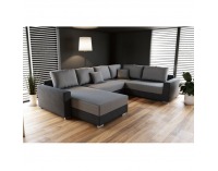 Rohová sedačka U s rozkladom Stilo U L/P - čierna / sivá