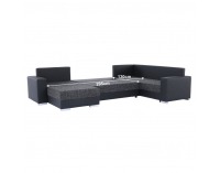 Rohová sedačka U s rozkladom Stilo U L/P - čierna / sivá