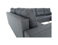 Rohová sedačka U s rozkladom Vincent U L/P - tmavosivá