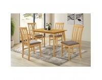 Jedálenský set Rois set 1+4 - dub sonoma svetlý / tmavohnedá 