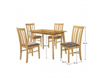 Jedálenský set Rois set 1+4 - dub sonoma svetlý / tmavohnedá 