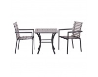 Jedálenský set Ronan 1+2 - svetlosivá / čierna