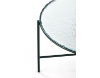 Okrúhly sklenený konferenčný stolík Rosalia - priehľadná / čierna