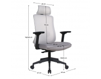 Kancelárske kreslo Rosano - sivá / čierna