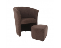 Konferenčné kreslo s taburetkou Rose - hnedá
