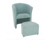 Konferenčné kreslo s taburetkou Rose - mentolová