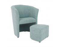 Konferenčné kreslo s taburetkou Rose - mentolová