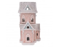 Svietiaci vianočný domček Roska - ružová / modrá / biela