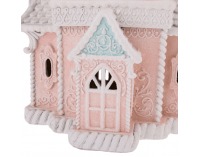 Svietiaci vianočný domček Roska - ružová / modrá / biela