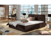 Čalúnená manželská posteľ s roštom Rovigo UP 140 - tmavohnedá (Sawana 26)