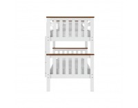 Drevená poschodová posteľ s roštami Rowan New 90x200 cm - biela / hnedá