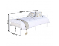 Kovová jednolôžková posteľ s roštom Rozali 90x200 cm - biela