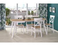 Rozkladací jedálenský stôl Kajetan 2 135/185 - dub medový / biela