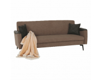 Rozkladacia pohovka Deta - hnedá / tmavozelená / čierna