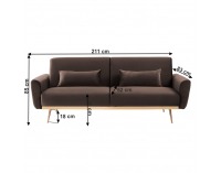 Rozkladacia pohovka Fasta - hnedá