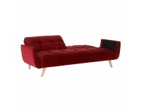 Rozkladacia pohovka Filema - bordová / dub