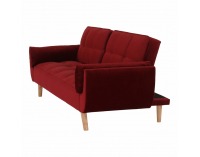 Rozkladacia pohovka Filema - bordová / dub