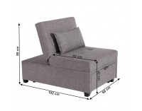 Rozkladacie kreslo Oksin - svetlosivá