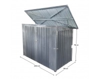 Oceľový box na dva odpadkové koše Rubis - sivá