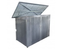 Oceľový box na dva odpadkové koše Rubis - sivá