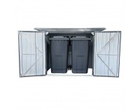 Oceľový box na dva odpadkové koše Rubis - sivá