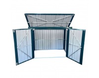 Oceľový box na dva odpadkové koše Rubis - zelená