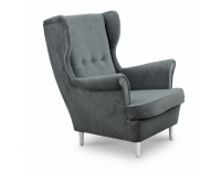 Kreslo (ušiak) Rufino - svetlosivá / biela