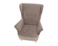 Kreslo (ušiak) Rufino New - béžovosivá / buk