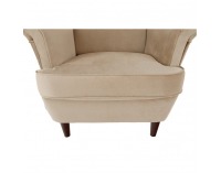 Kreslo (ušiak) Rufino New - béžovozlatá / orech