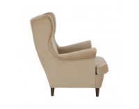 Kreslo (ušiak) Rufino New - béžovozlatá / orech