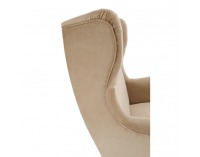 Kreslo (ušiak) Rufino New - béžovozlatá / orech