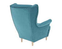 Kreslo (ušiak) Rufino New - petrolejová / buk