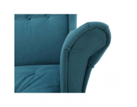 Kreslo (ušiak) Rufino New - petrolejová / buk