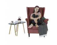 Kreslo (ušiak) Rufino New - staroružová / orech